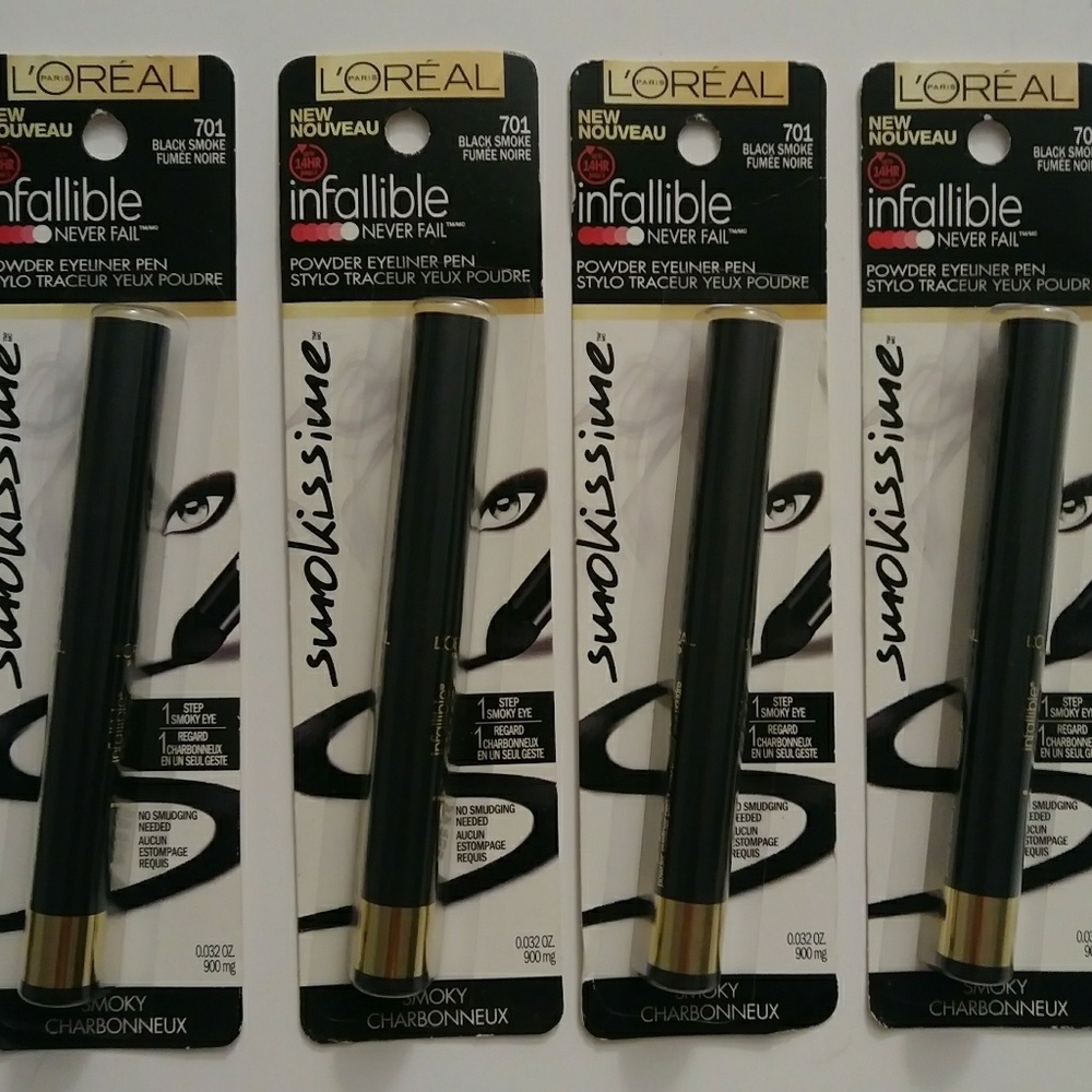 L'Oreal Paris Infallible Eyeliner Black- Lot of 4